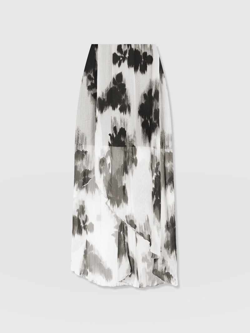 Lexi High Low Skirt - White Fade Floral