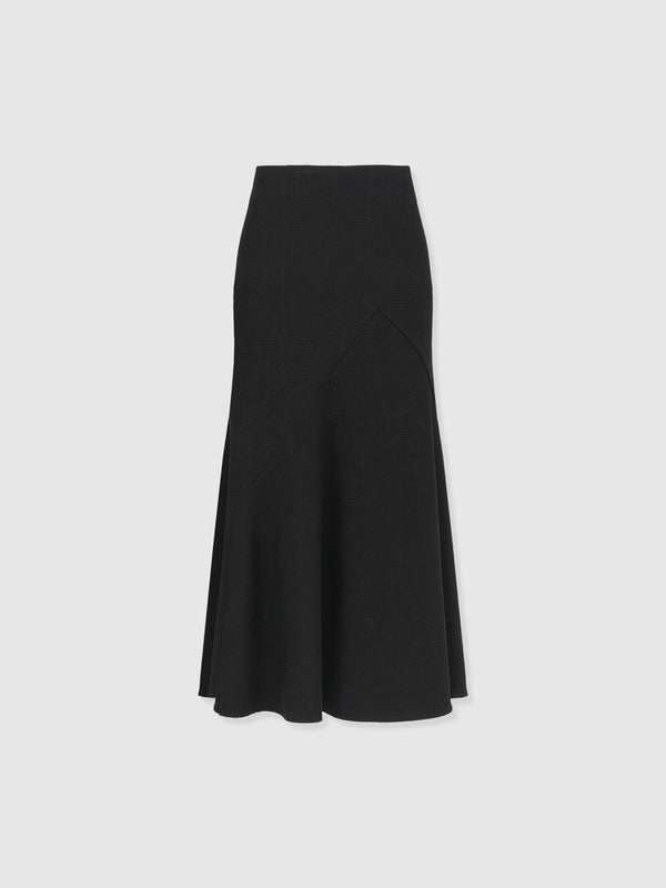 Lumi Panelled Skirt  - Black Boucle