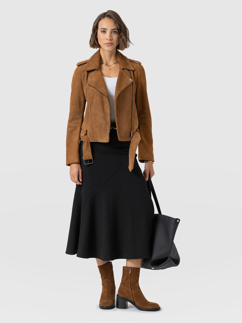 Lumi Panelled Skirt  - Black Boucle