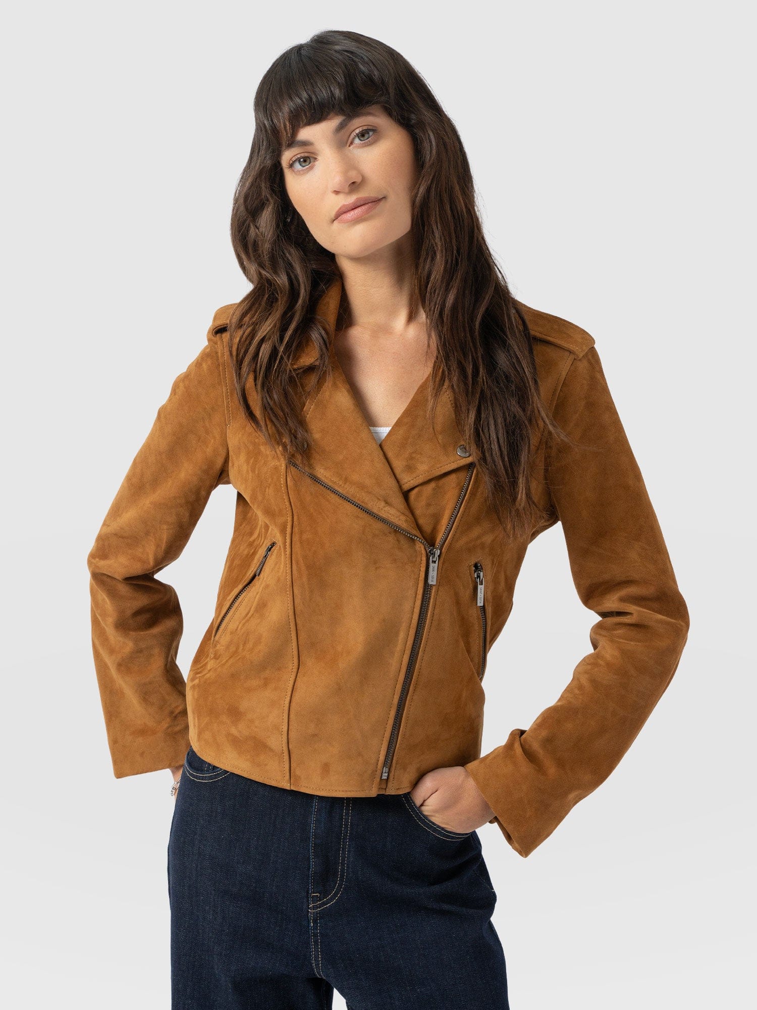 Luther Leather Jacket - Camel Suede