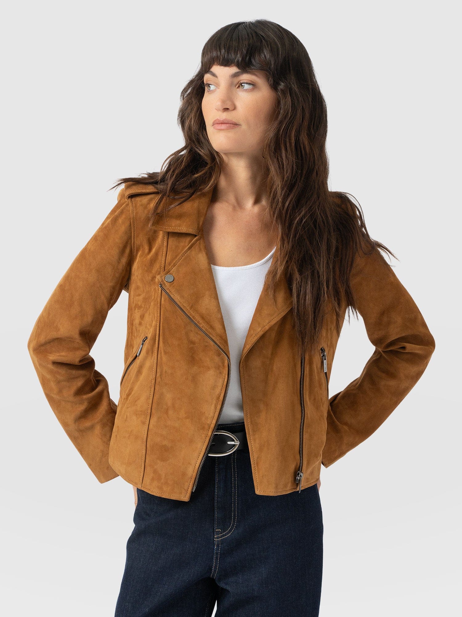 Luther Leather Jacket - Camel Suede