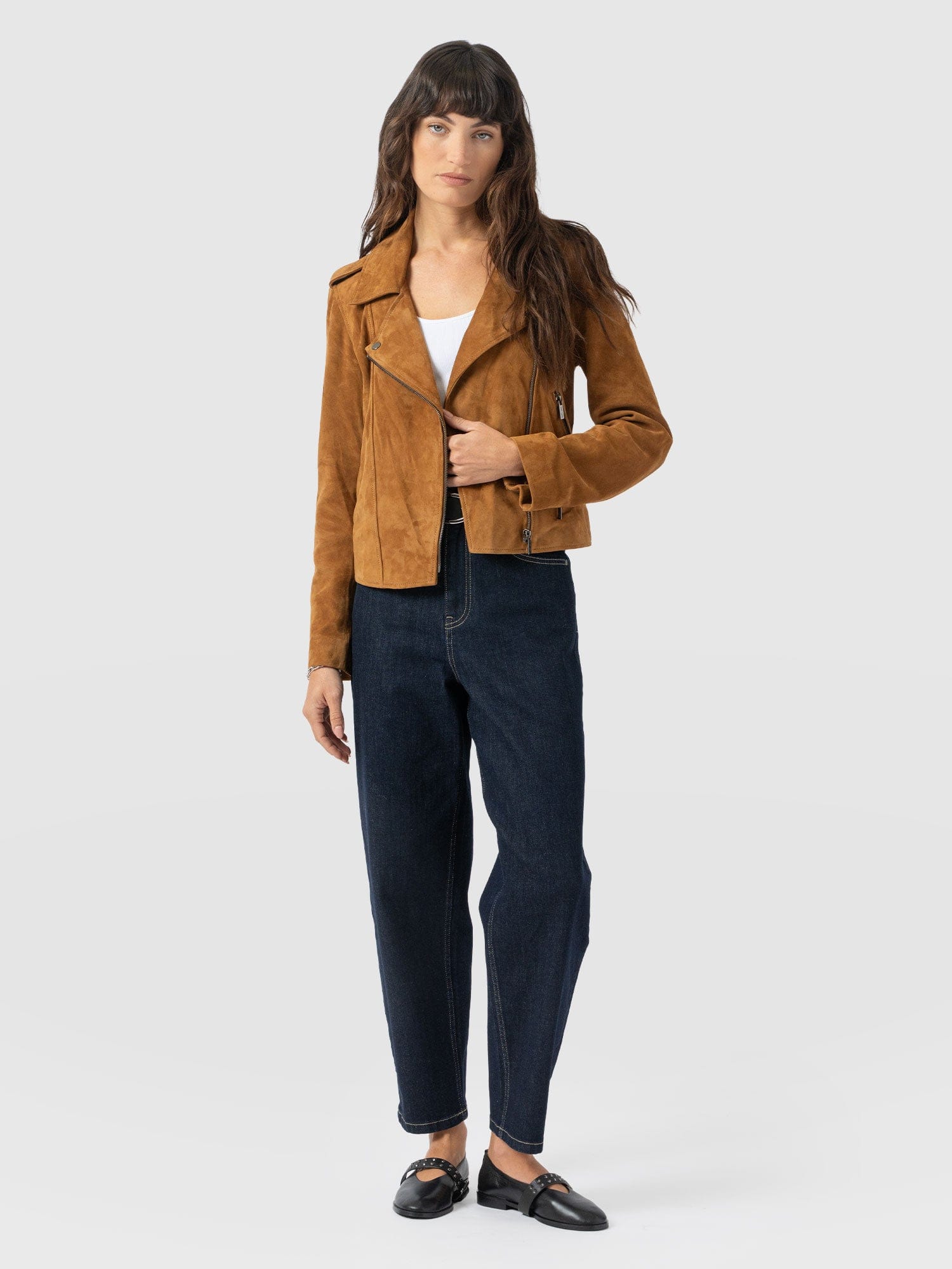 Luther Leather Jacket - Camel Suede