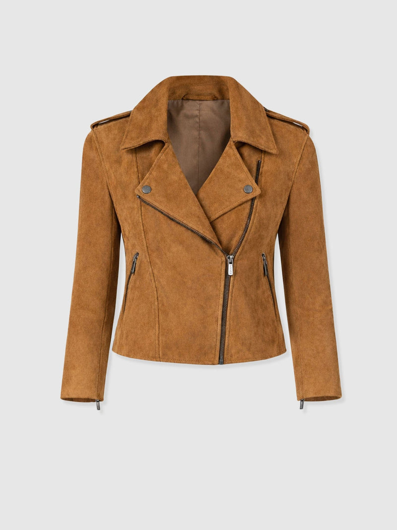 Luther Leather Jacket - Camel Suede
