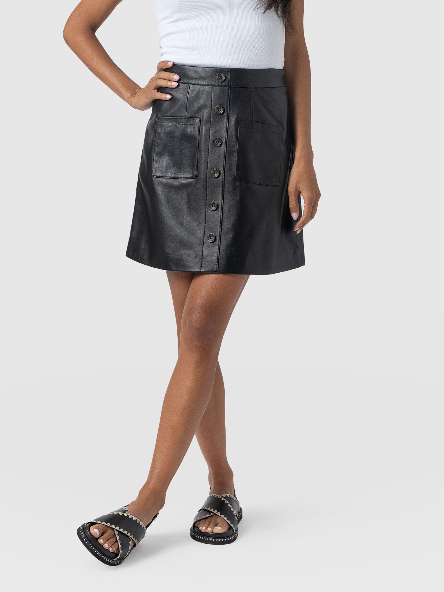 Luther Leather Mini Skirt - Black