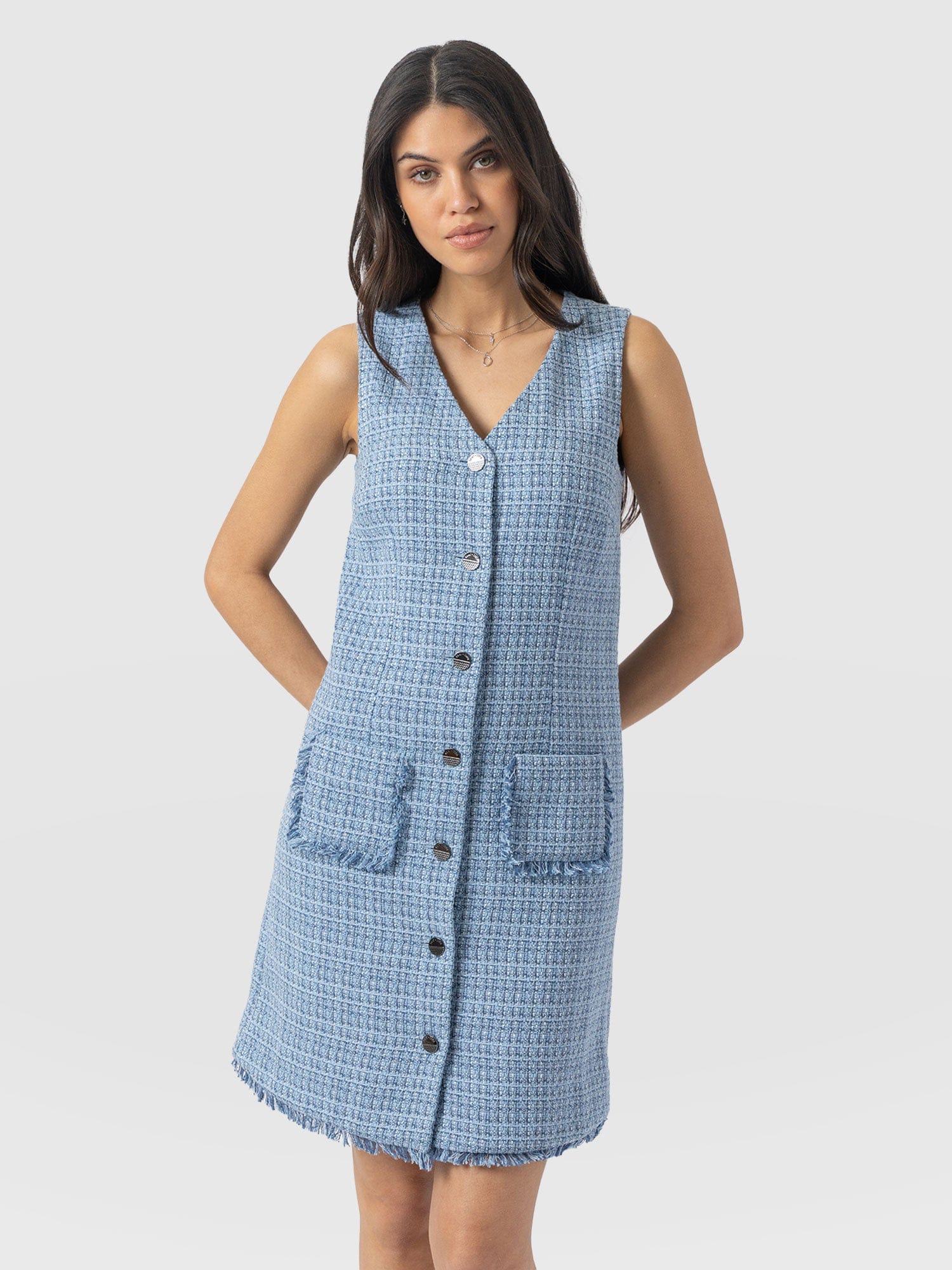 Luther Mini Dress Pale Blue - Women's Dresses | Saint + Sofia® UK