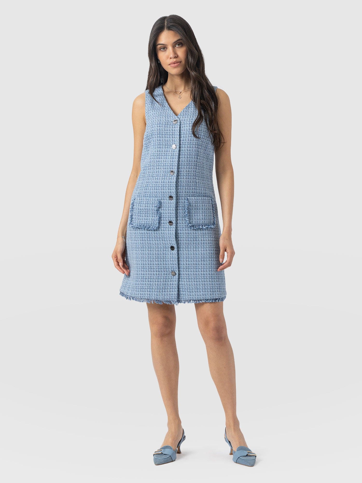 Luther Mini Dress Pale Blue - Women's Dresses | Saint + Sofia® UK