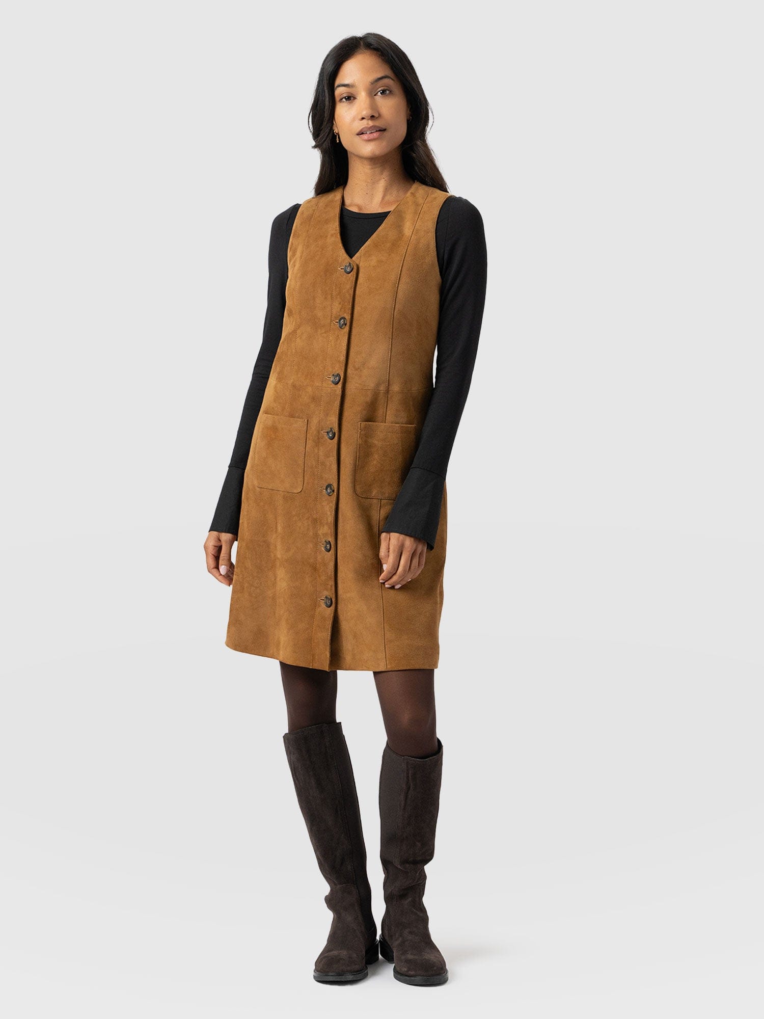 Luther Suede Mini Dress - Camel
