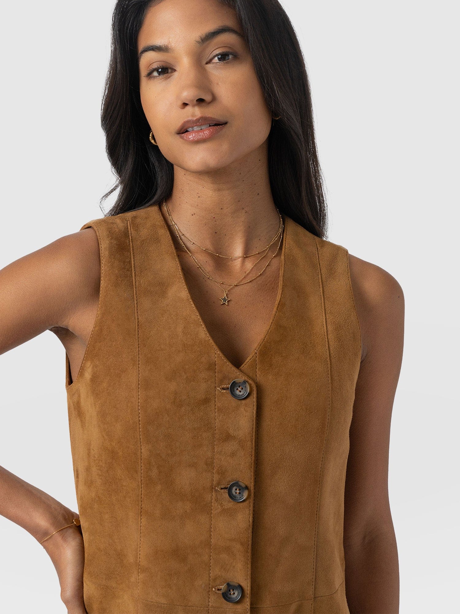 Luther Suede Mini Dress - Camel - Women's Dresses | Saint + Sofia® UK