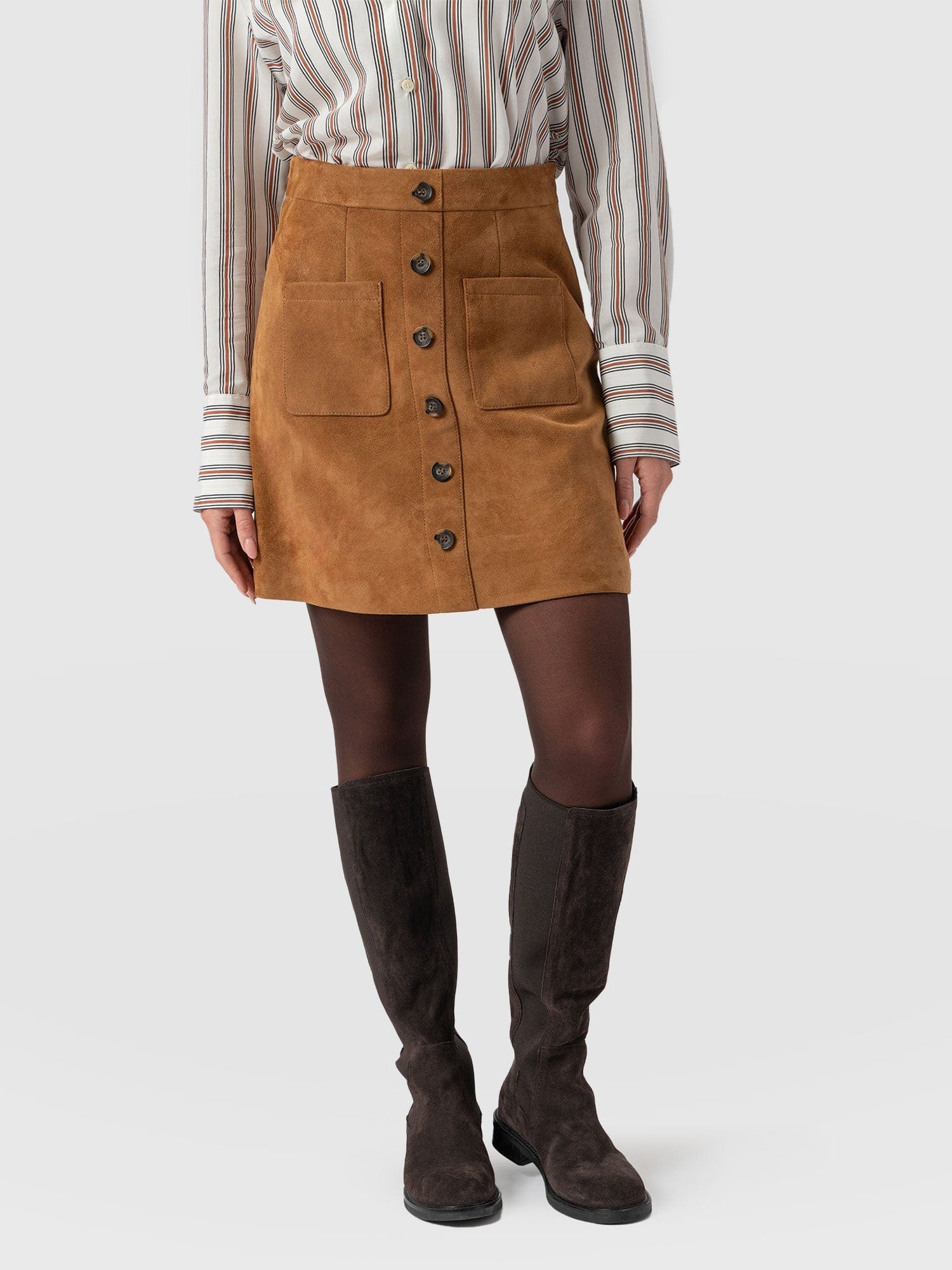 Luther Suede Mini Skirt- Camel
