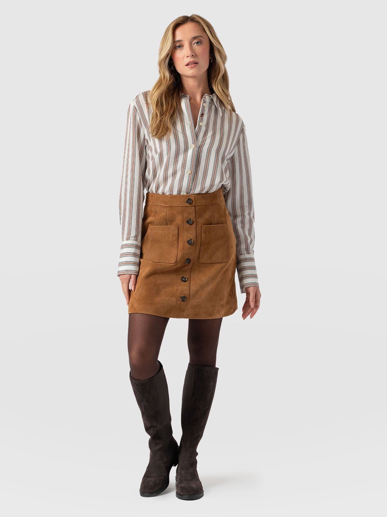 Luther Suede Mini Skirt- Camel