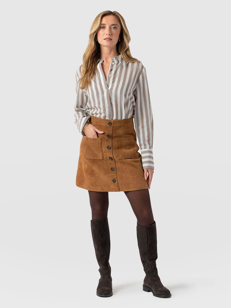 Luther Suede Mini Skirt- Camel