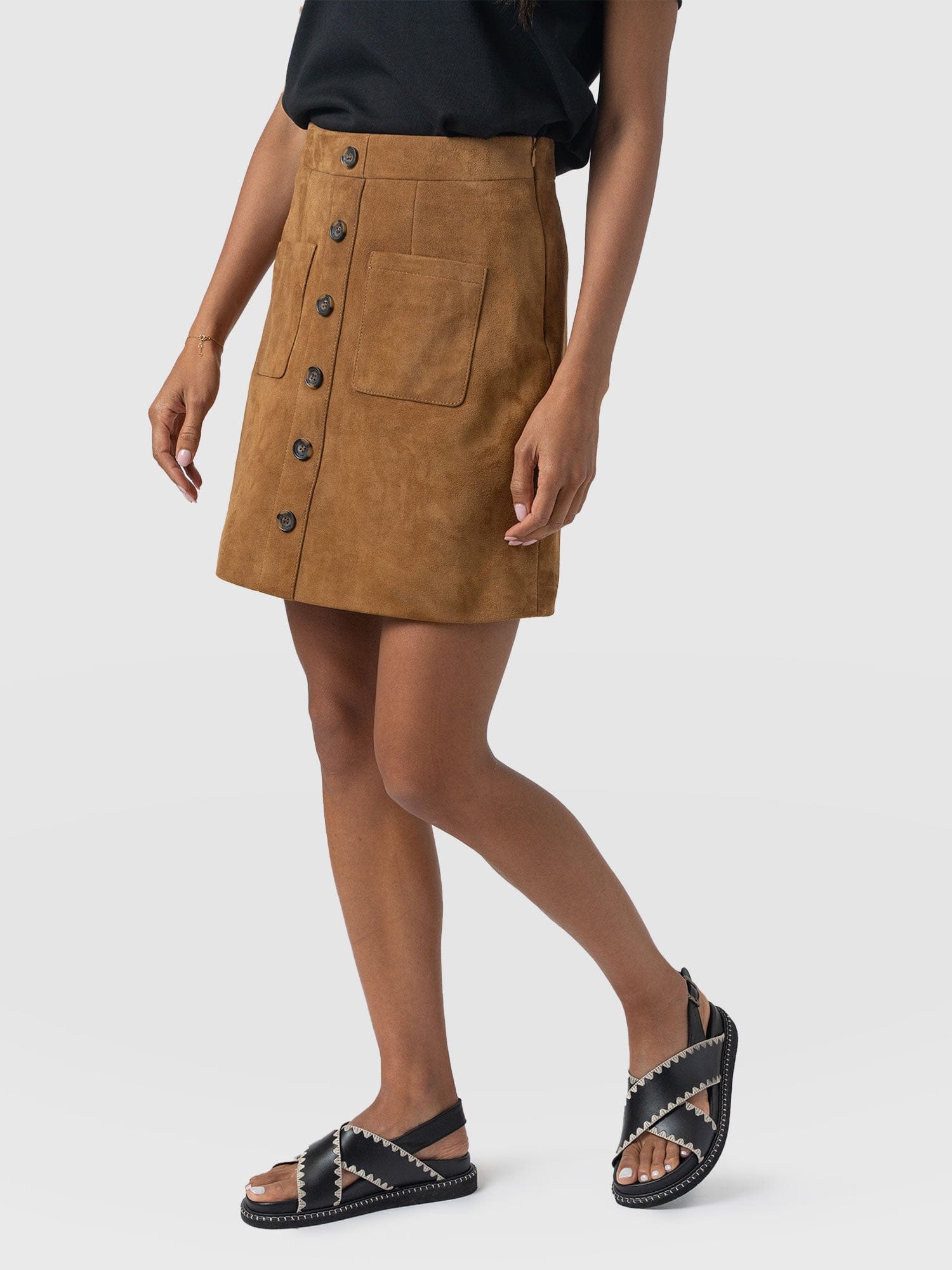 Luther Suede Mini Skirt- Camel