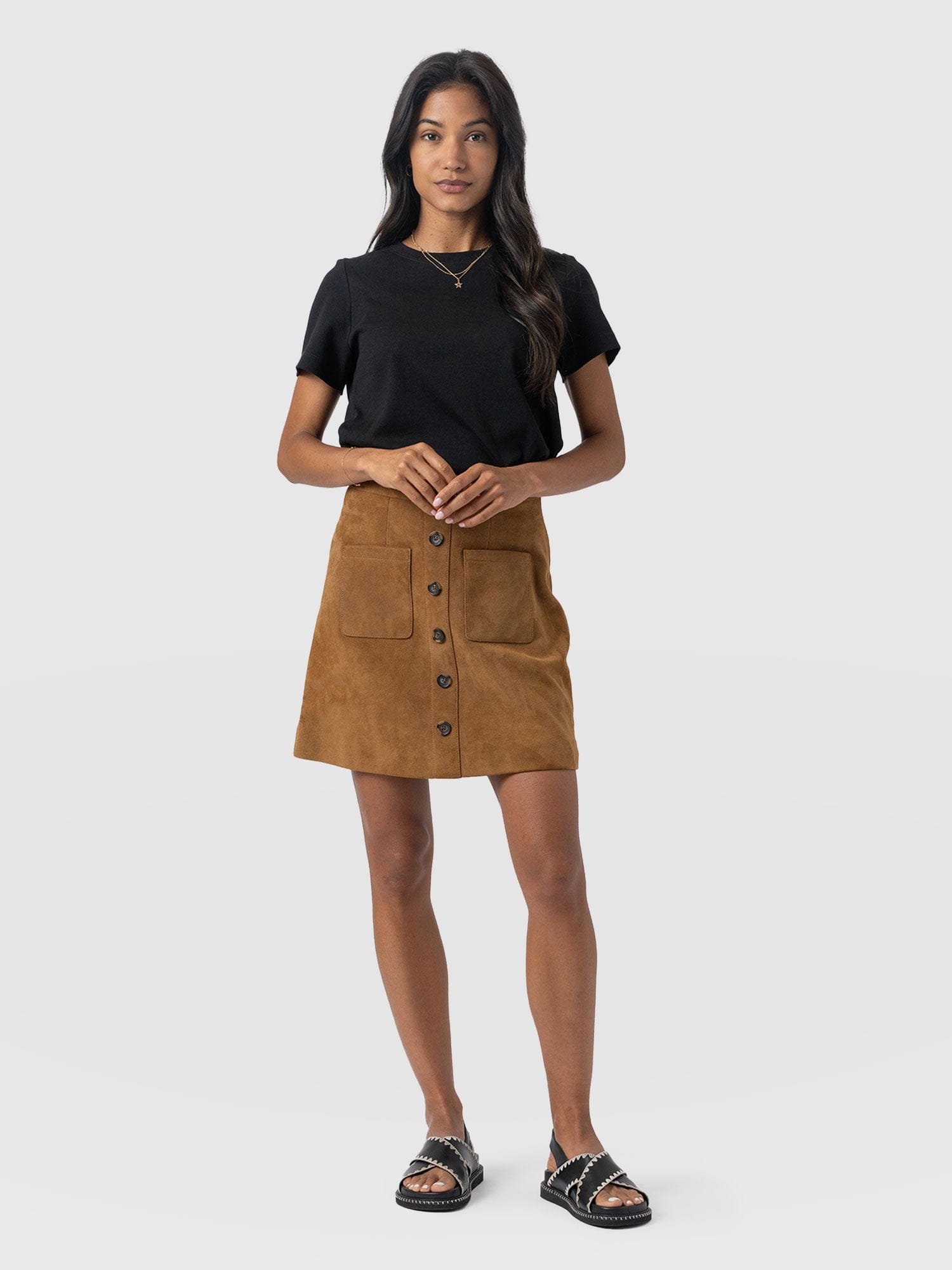Luther Suede Mini Skirt- Camel