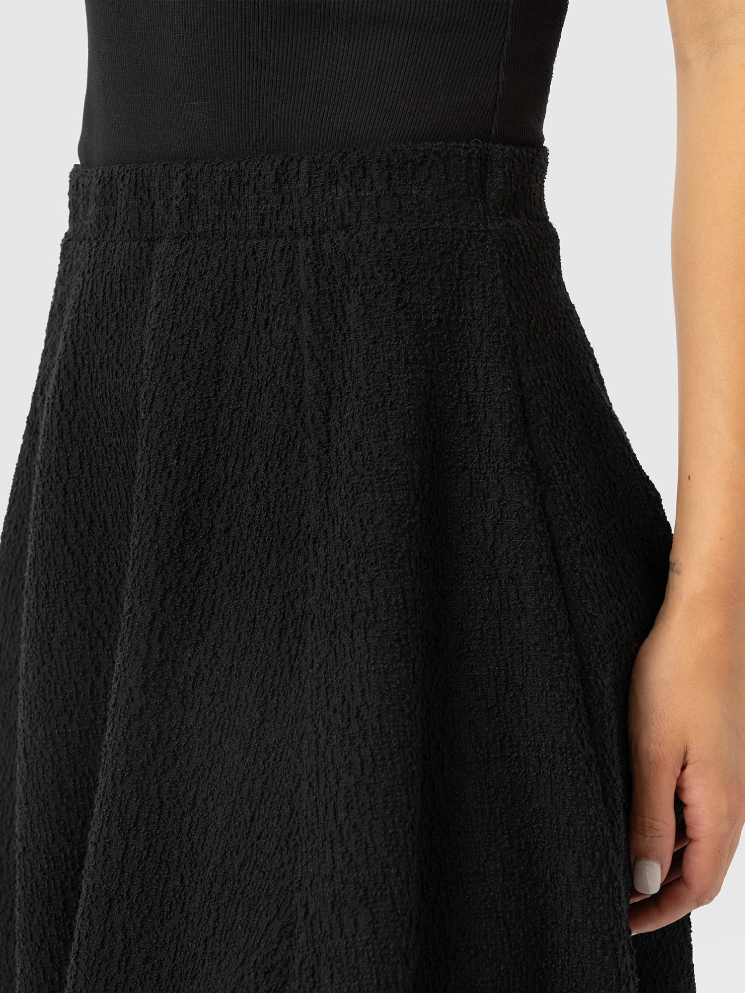 Macie Mini Skirt - Black Boucle