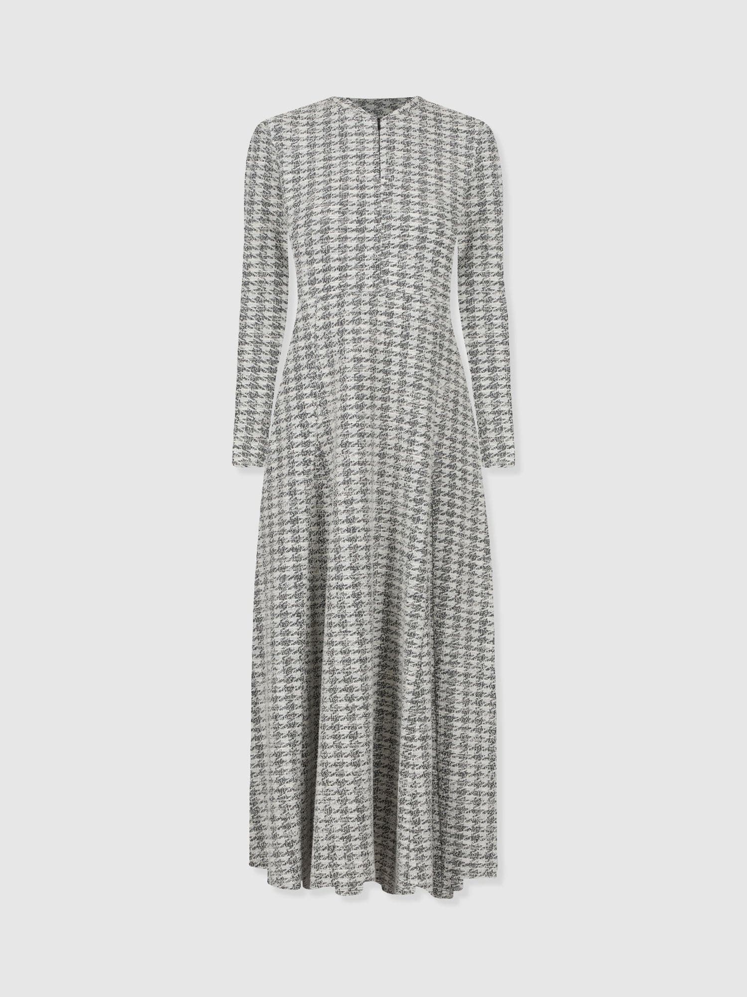 Macie Zip Up Dress - Cream Boucle