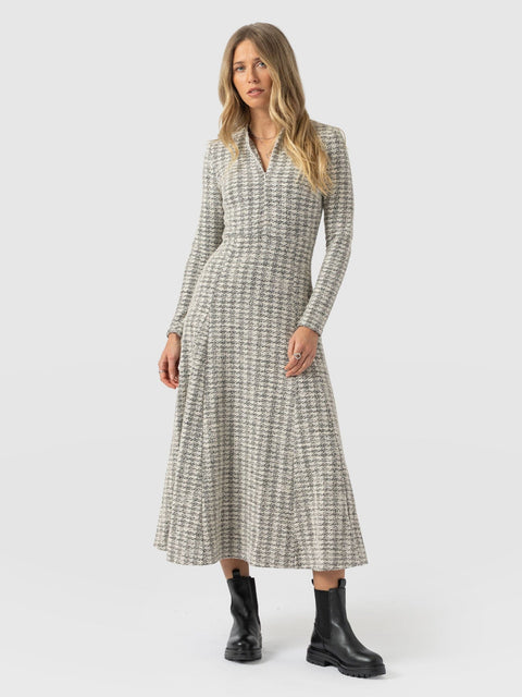 Macie Zip Up Dress - Cream Boucle - Women's Dresses | Saint + Sofia® UK