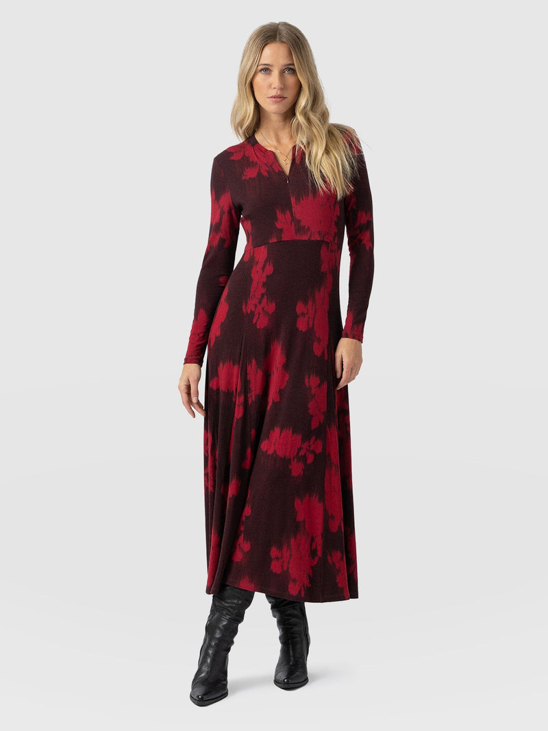 Macie Zip Up Dress - Pink Fade Floral