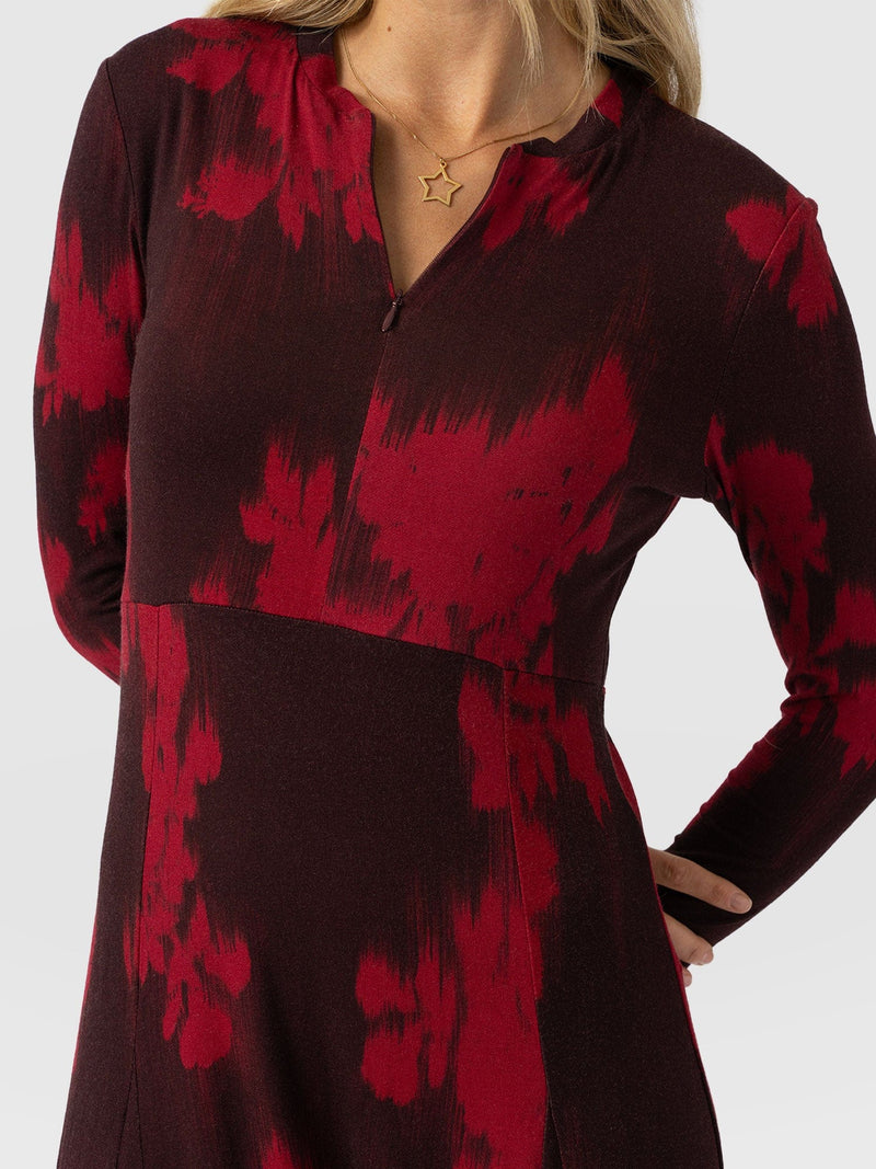 Macie Zip Up Dress - Pink Fade Floral