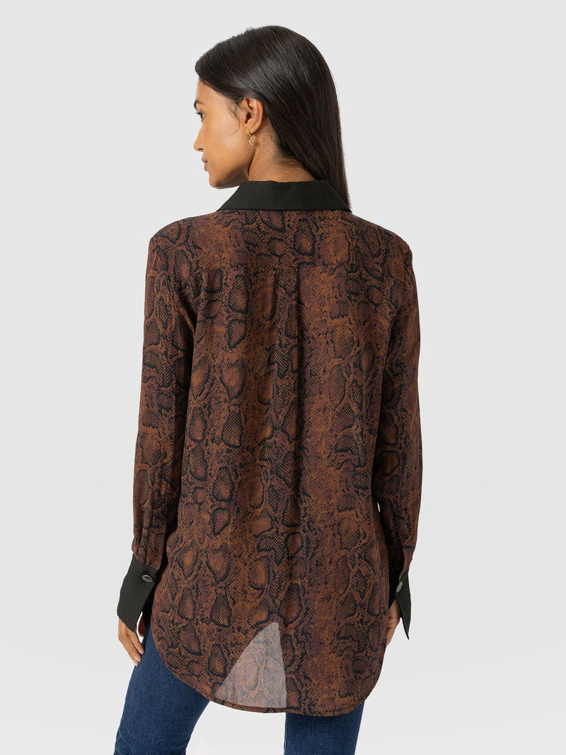 Madison Shirt - Brown Snake