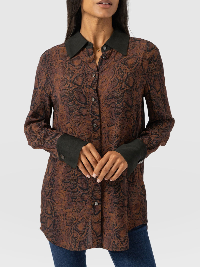 Madison Shirt - Brown Snake