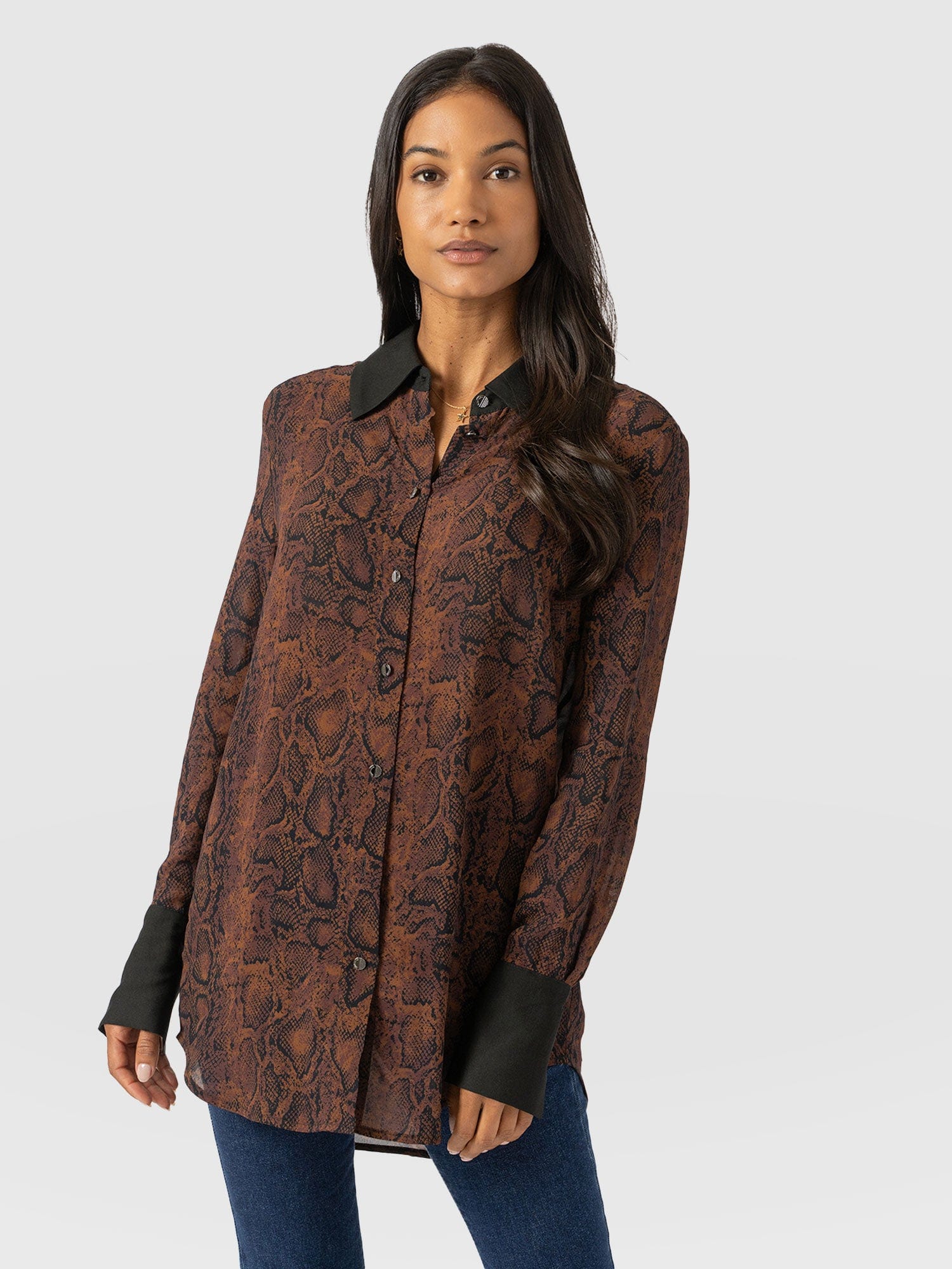 Madison Shirt - Brown Snake