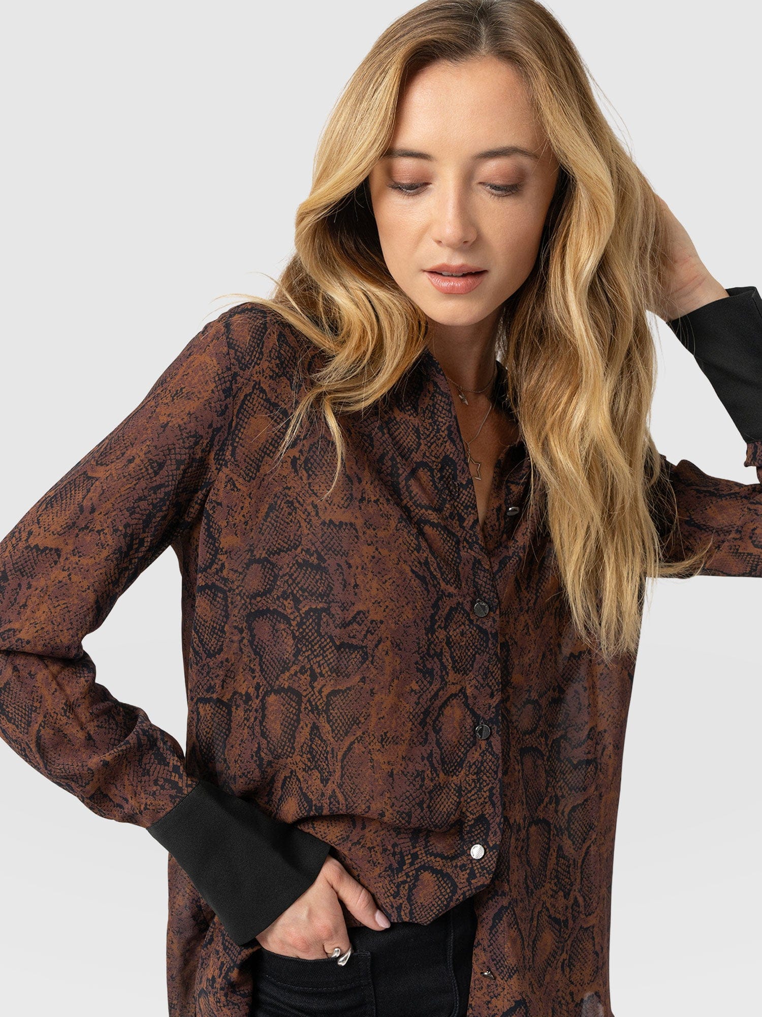 Madison Shirt - Brown Snake