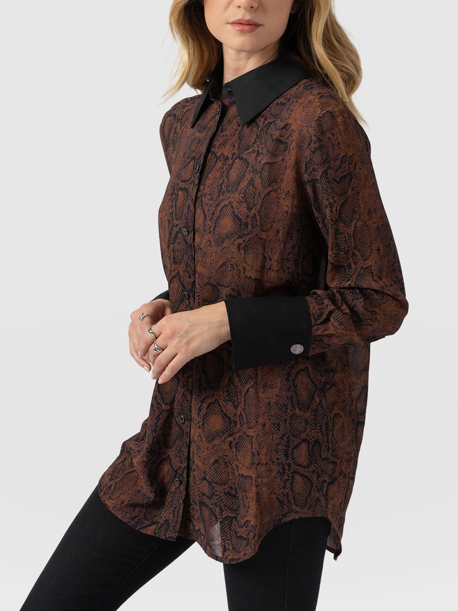 Madison Shirt - Brown Snake