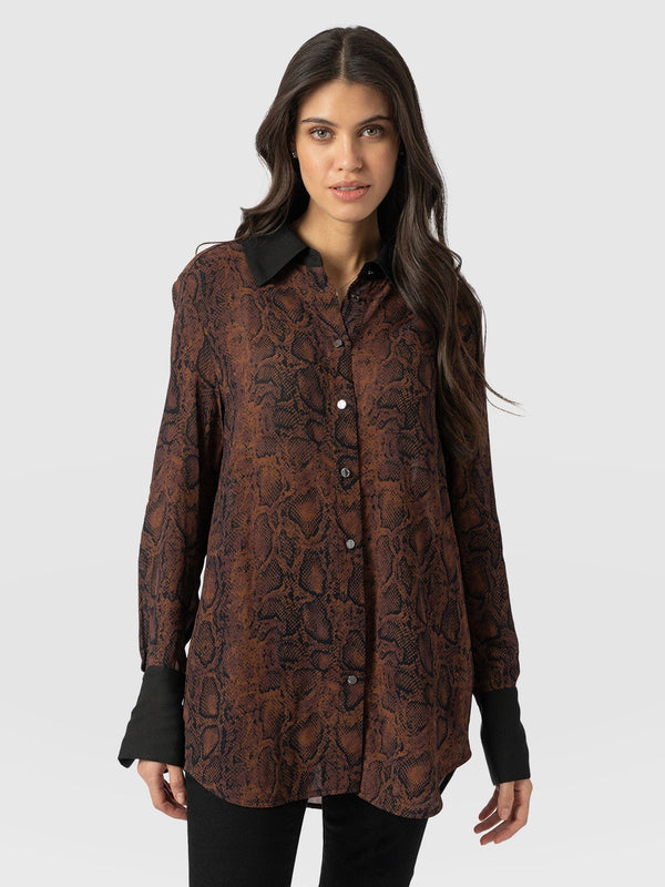 Madison Shirt - Brown Snake