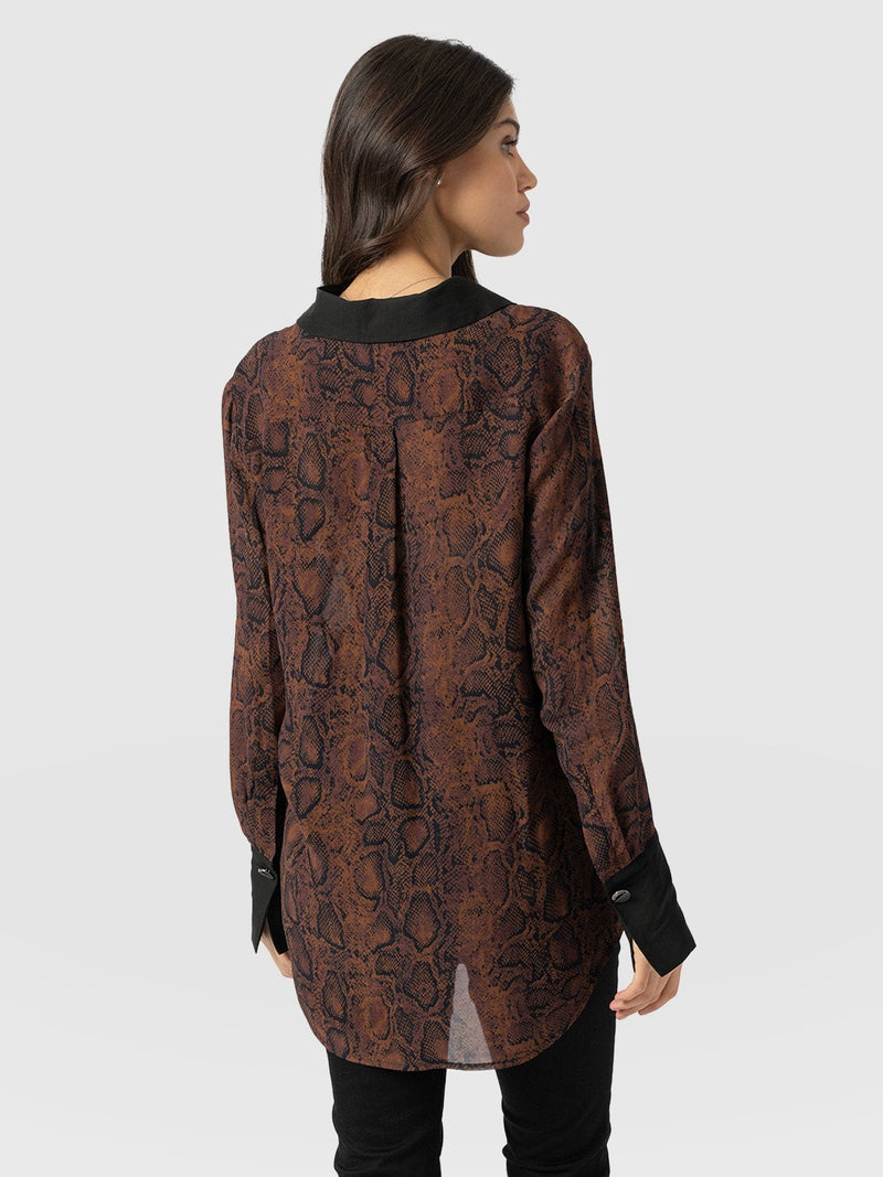 Madison Shirt - Brown Snake