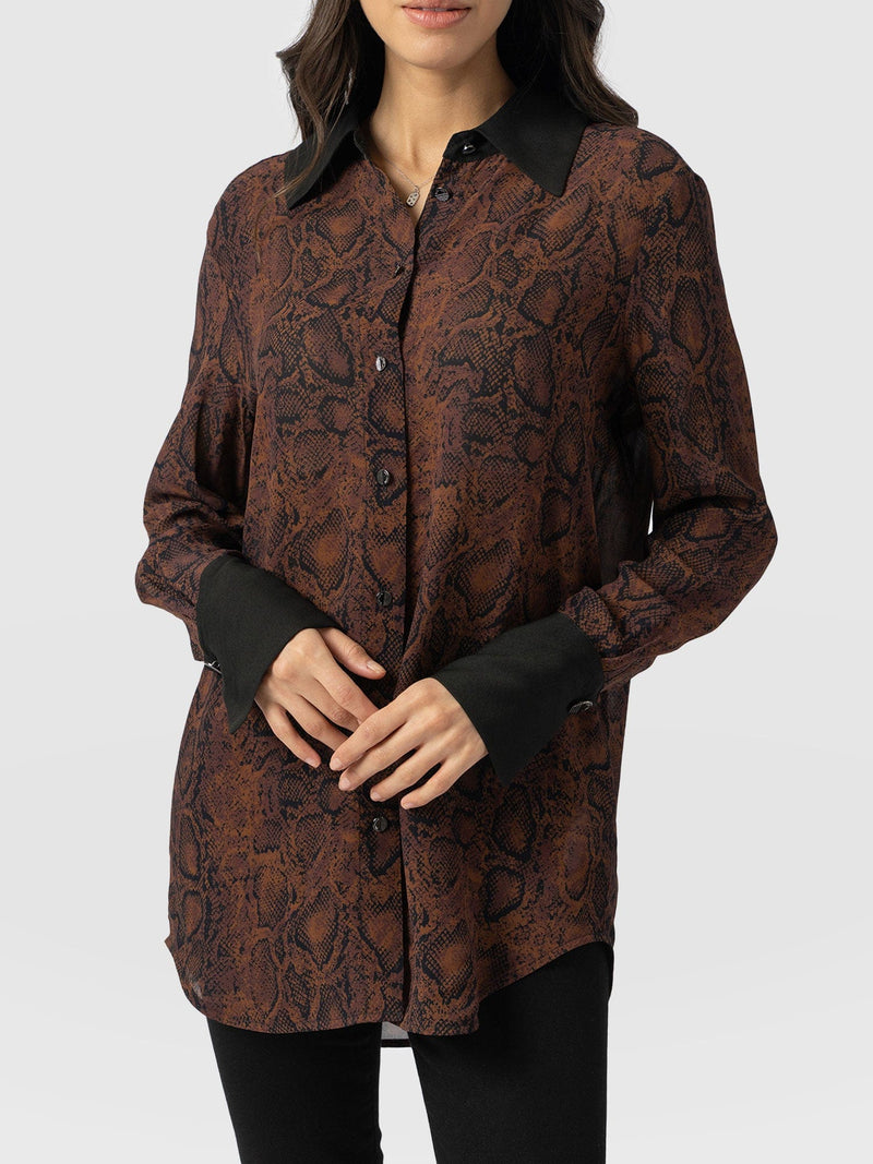 Madison Shirt - Brown Snake