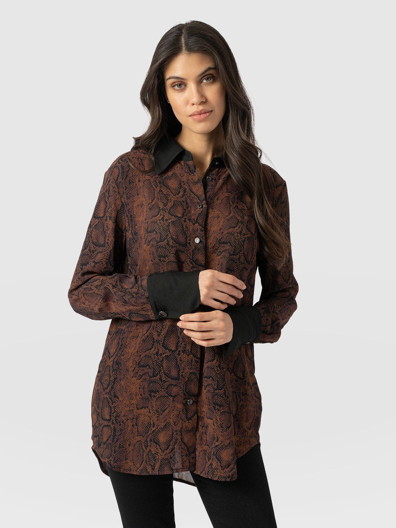 Madison Shirt - Brown Snake