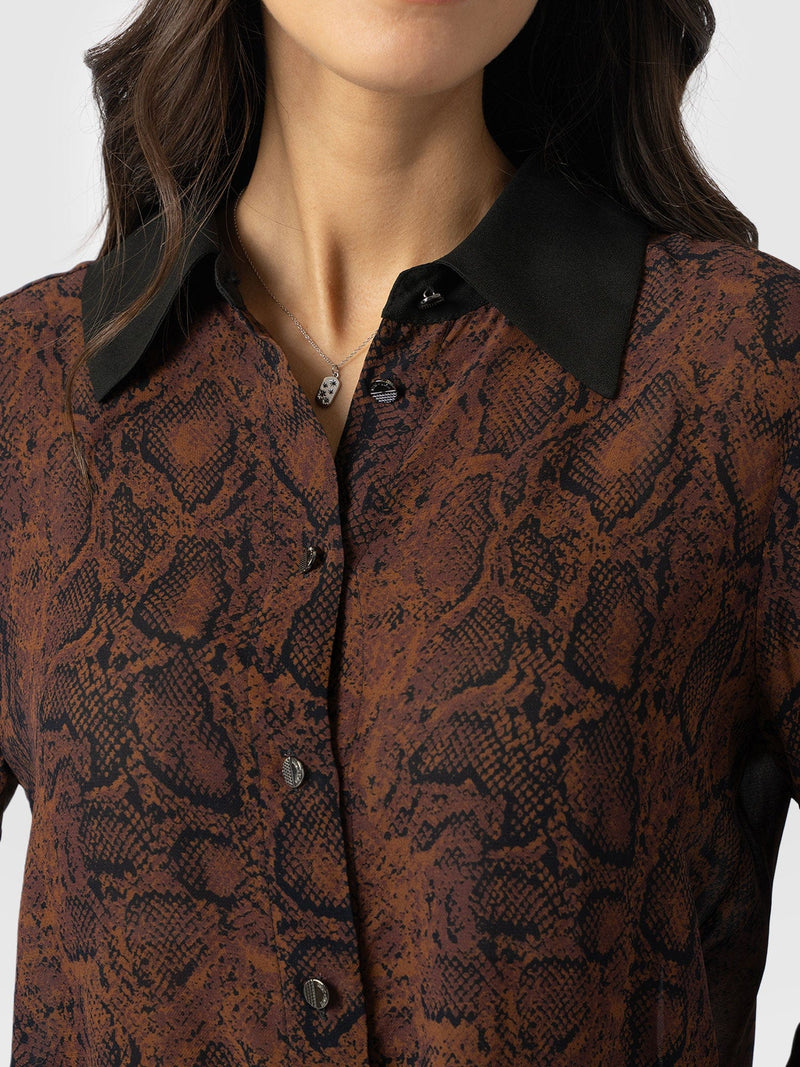 Madison Shirt - Brown Snake