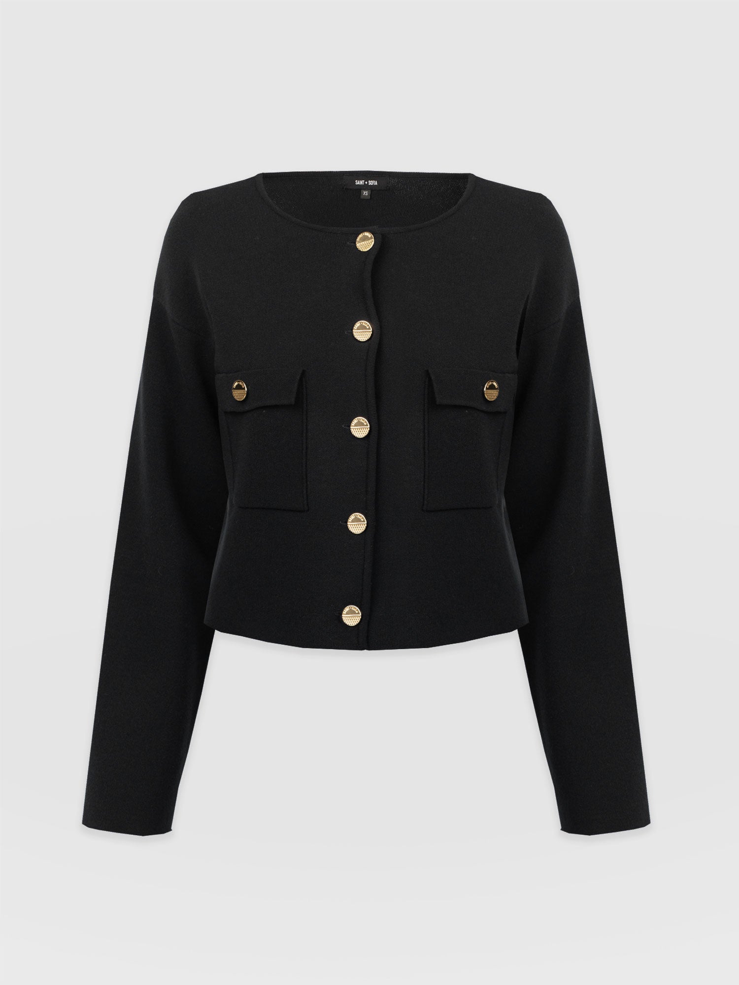 Maeva Knit Jacket - Black - Women's Jackets | Saint + Sofia® UK