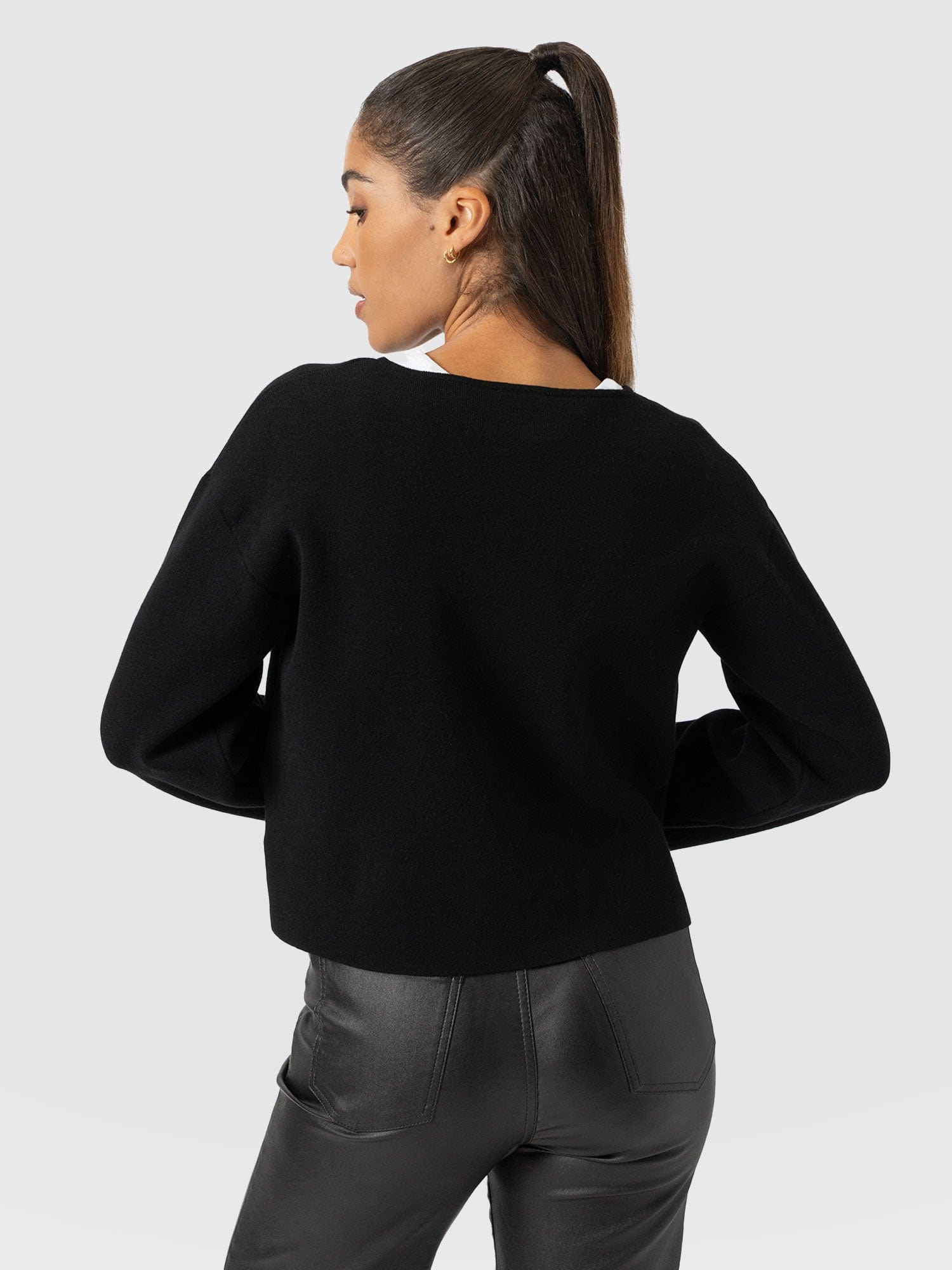 Maeva Knit Jacket - Black - Women's Jackets | Saint + Sofia® UK