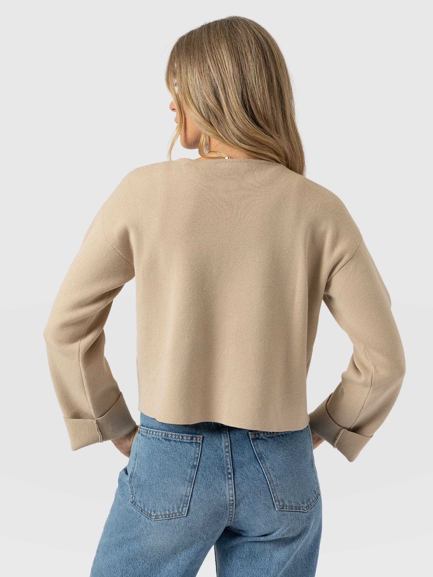 Maeva Knit Jacket Cream - Women's Wool Jacket | Saint + Sofia® UK