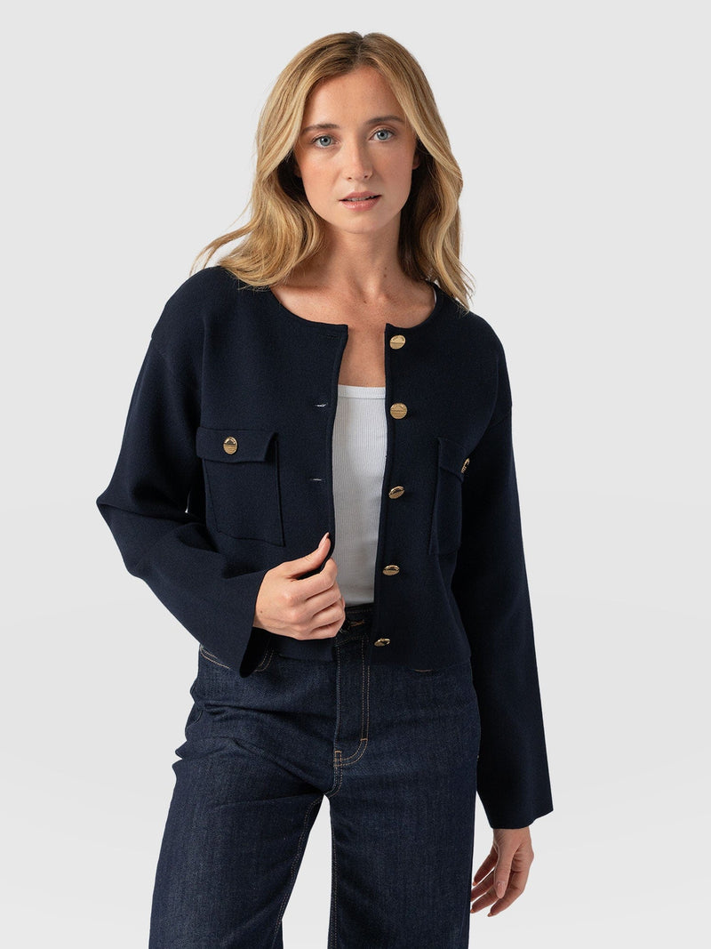 Maeva Knit Jacket - Navy