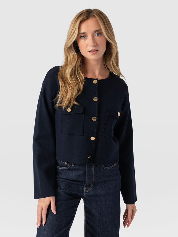 Maeva Knit Jacket - Navy