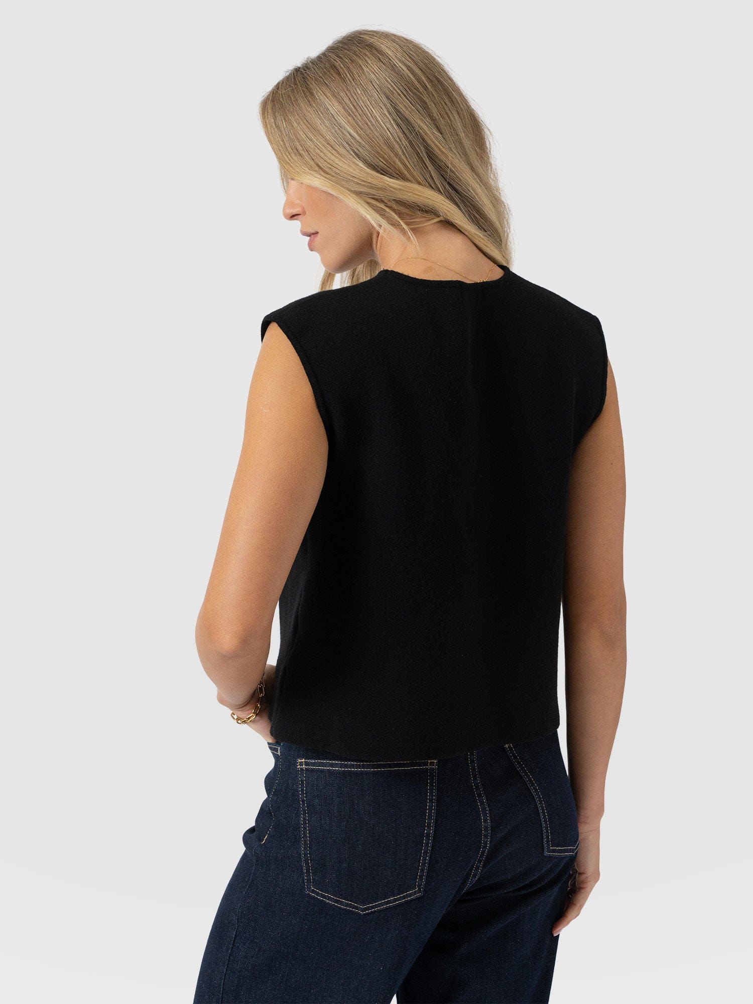 Maeva Knit Waistcoat - Black - Women's Jumpers | Saint + Sofia® UK