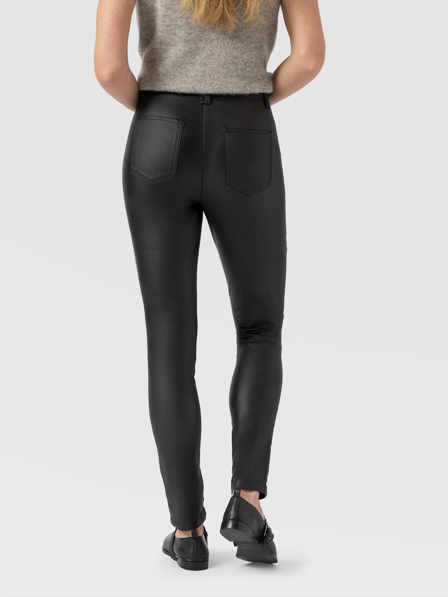 Maeva Skinny Pant - Black Coated