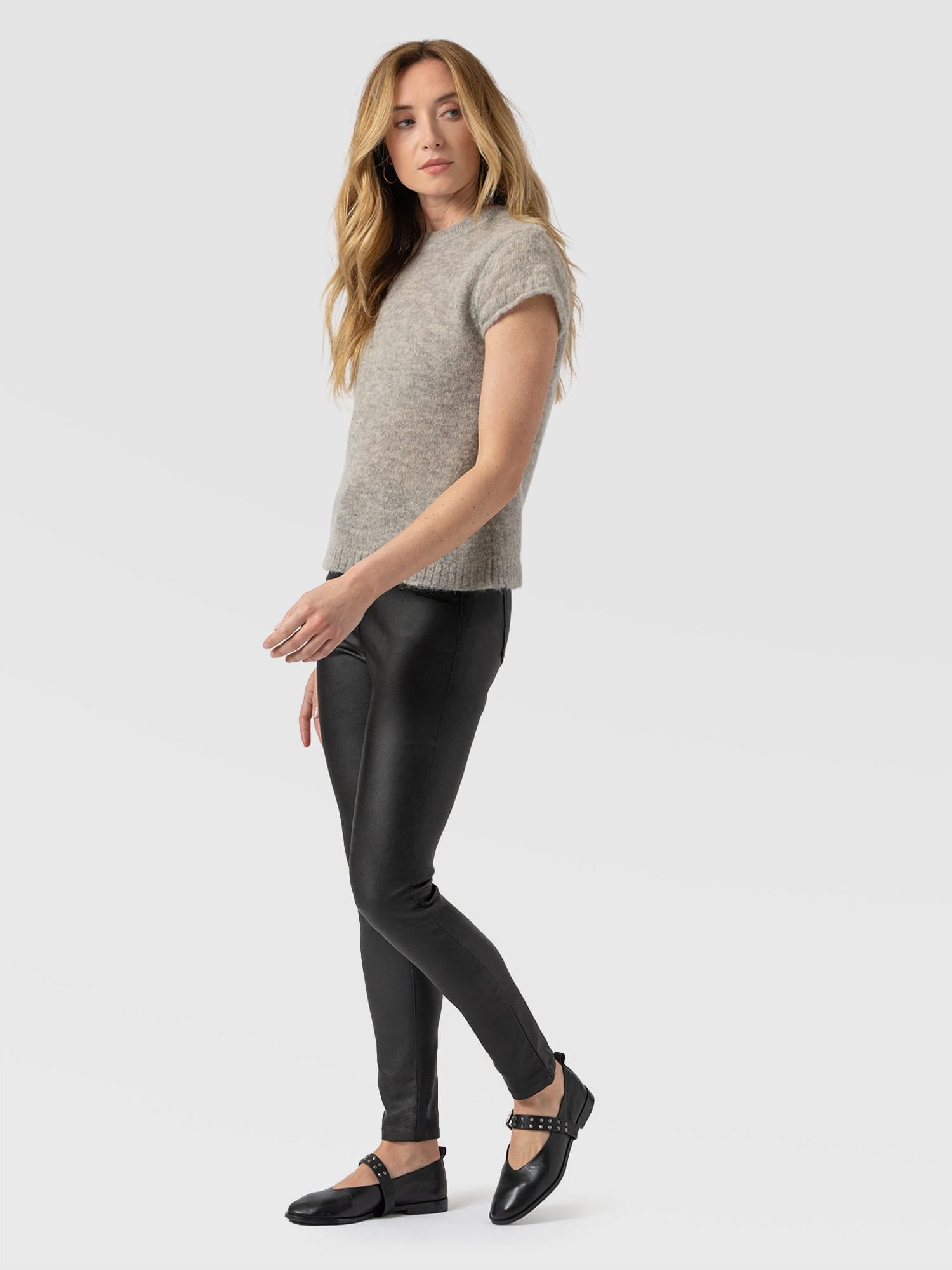 Maeva Skinny Pant - Black Coated