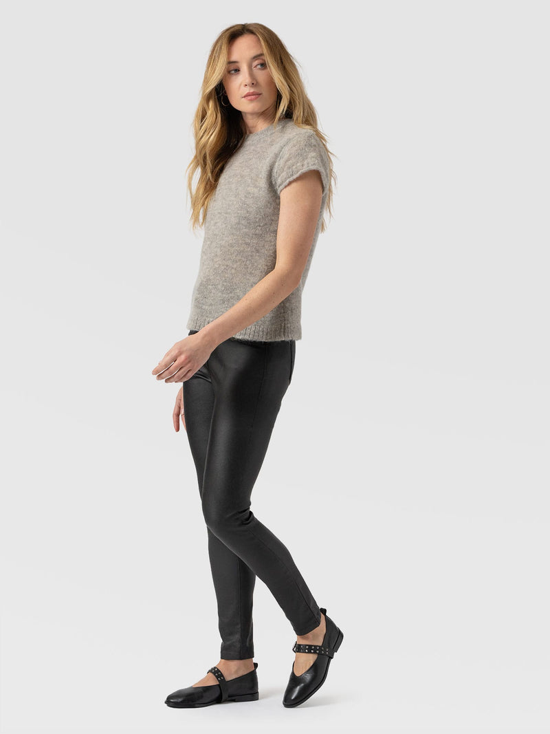 Maeva Skinny Pant - Black Coated