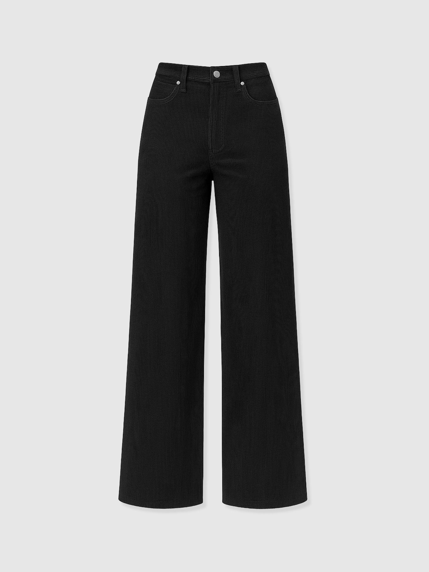 Maeve Wide Leg Pant - Black Cord - Women's Trousers | Saint + Sofia® UK