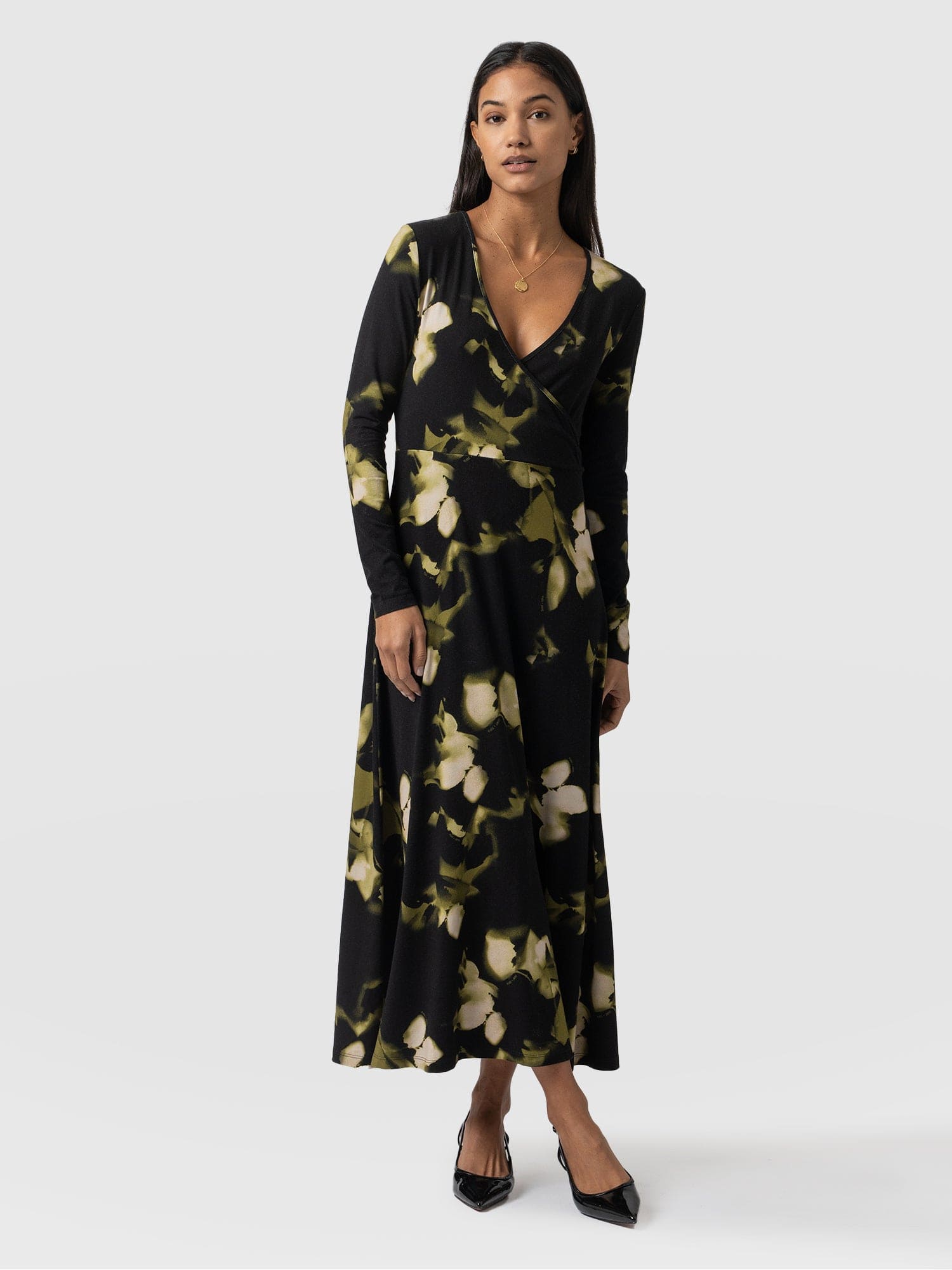 Maggie Wrap Dress Green Aurora - Women's Dresses | Saint + Sofia® UK