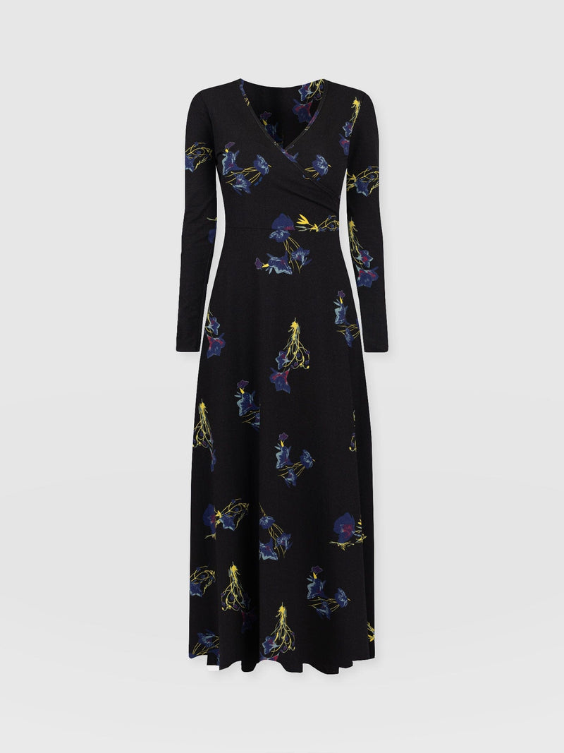 Maggie Wrap Midi Dress - Blue Lily Gardens