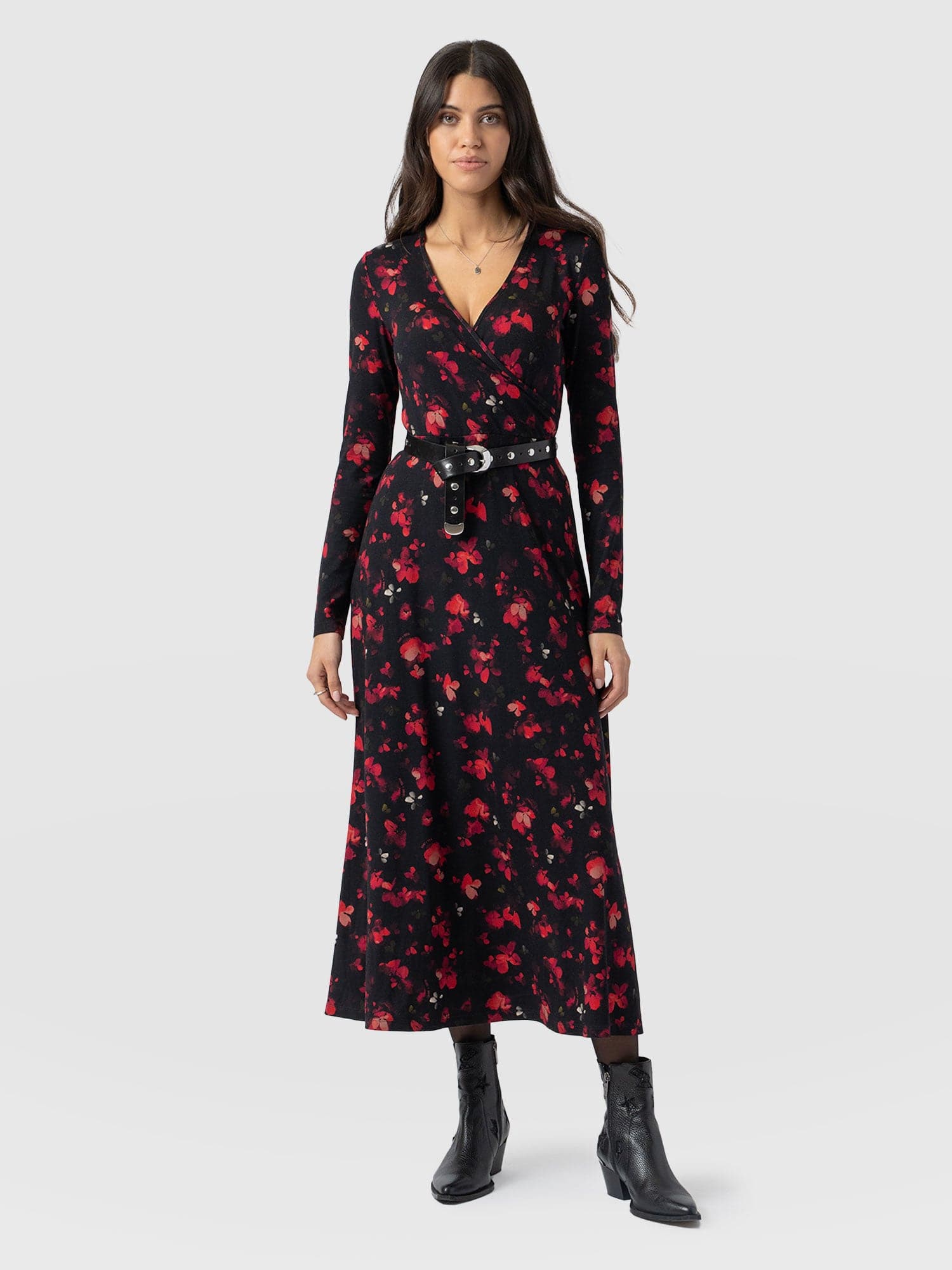 Maggie Wrap Midi Dress Pink Aurora - Women's Dresses | Saint + Sofia® UK