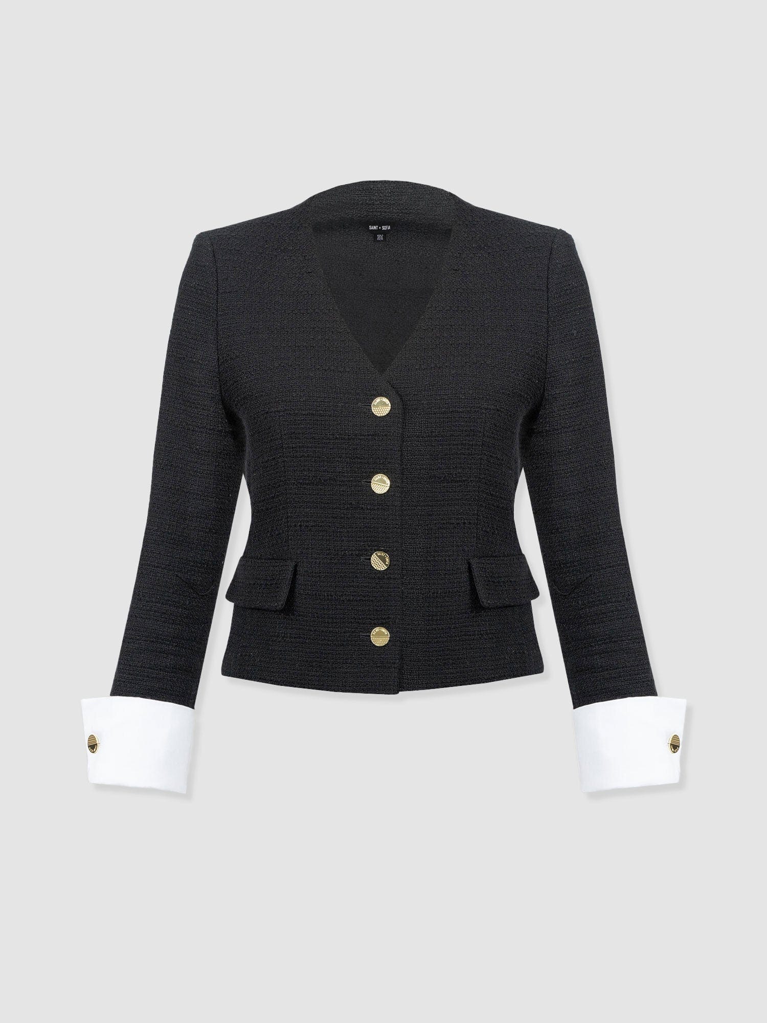 Margot V Neck Jacket - Black - Women's Jackets | Saint + Sofia? UK