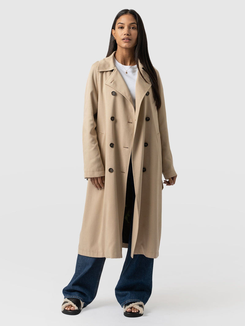 Marion Double Breasted Trench - Beige