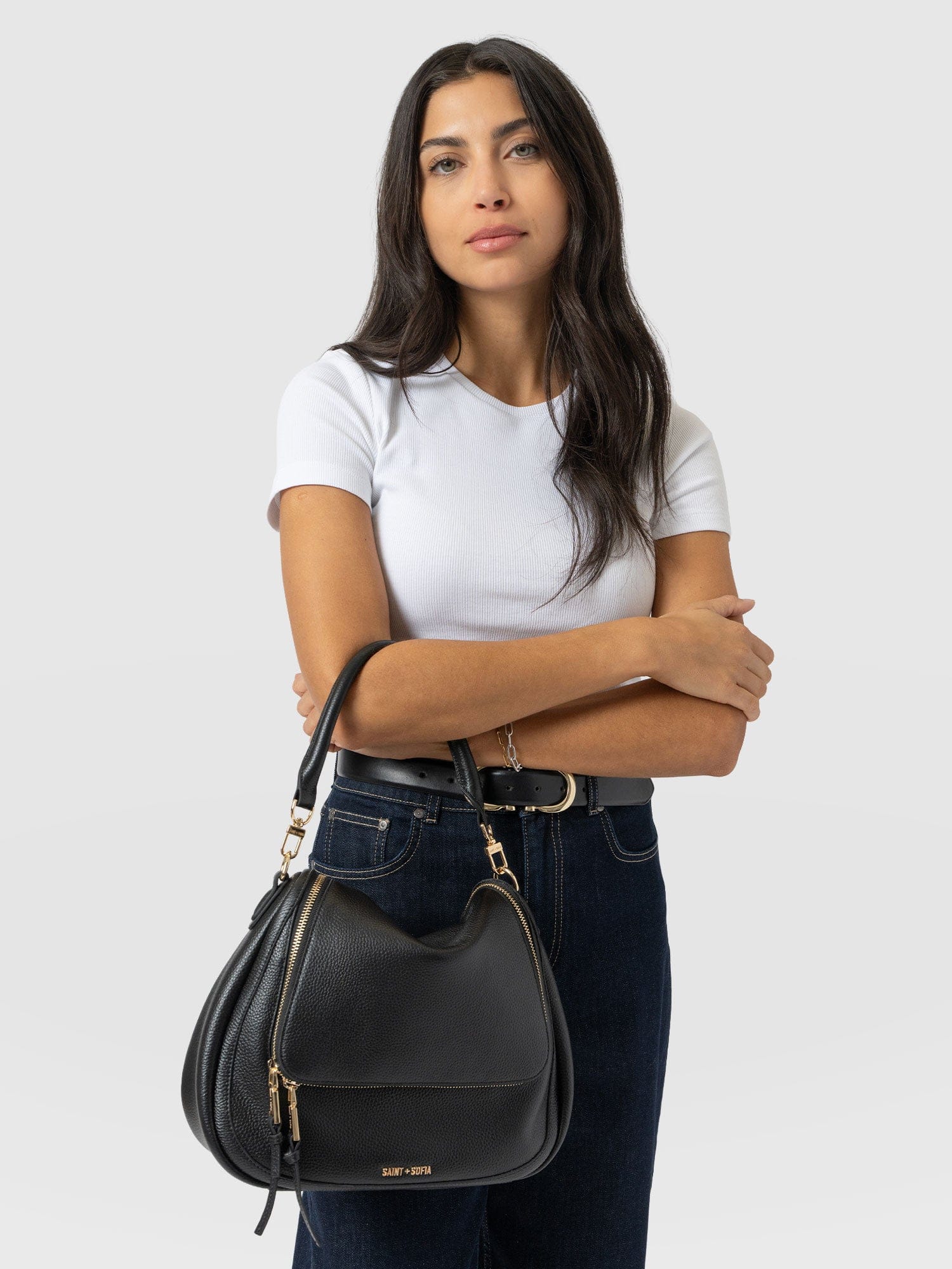 Marlowe Messenger Bag - Black - Women's Handbags | Saint + Sofia® UK