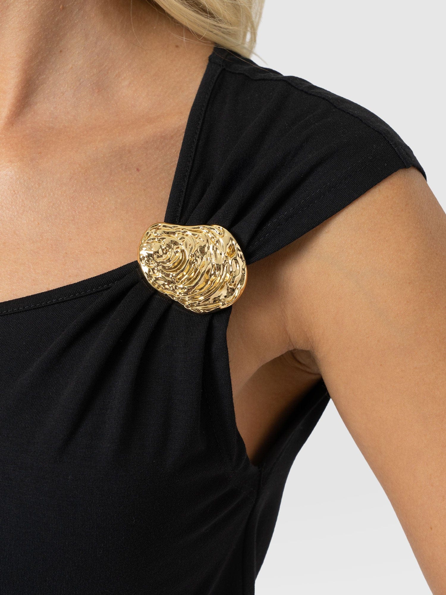 Mia Asymmetric Tee - Black