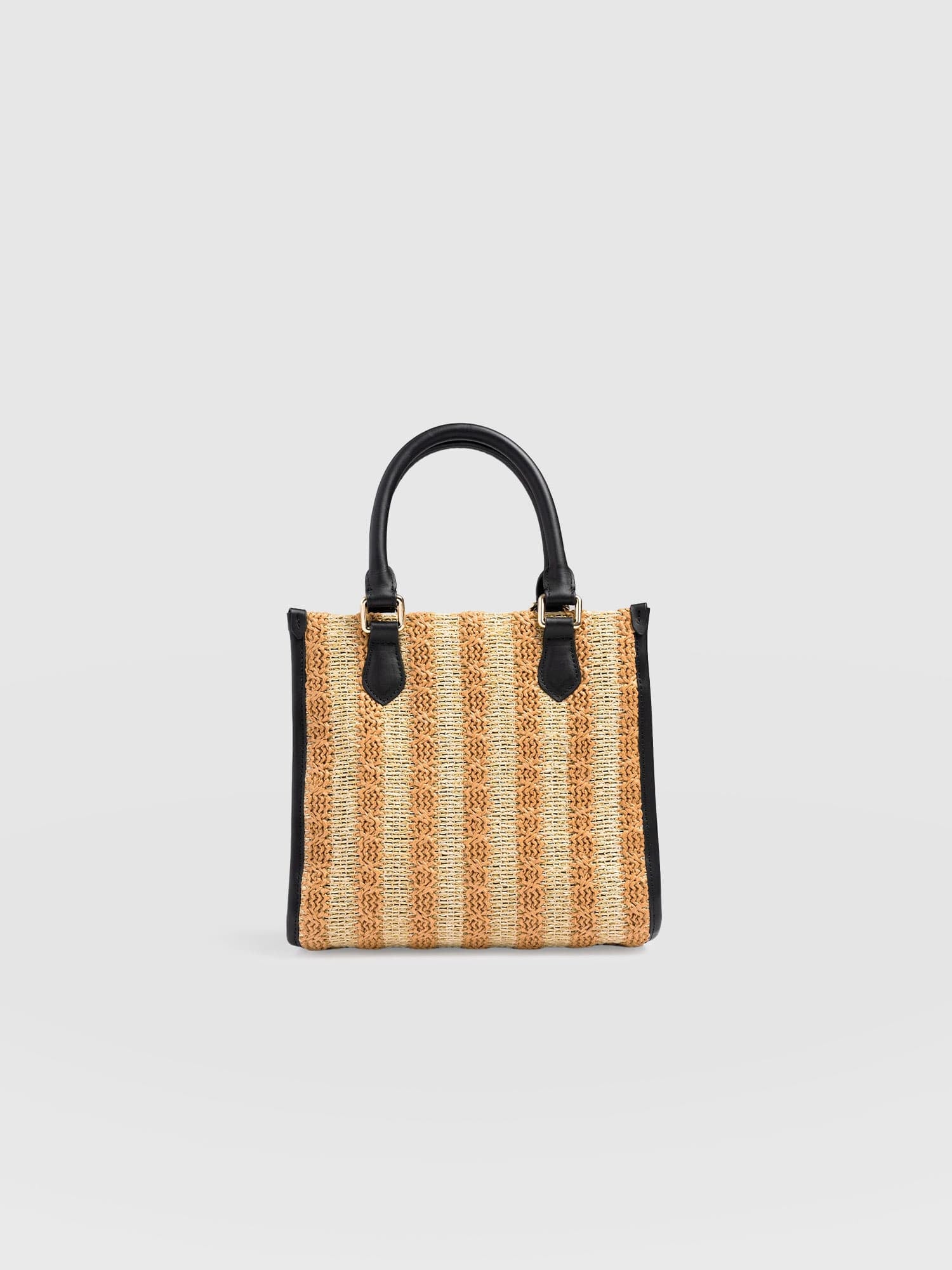 Mia Mini Tote Bag - Orange Raffia